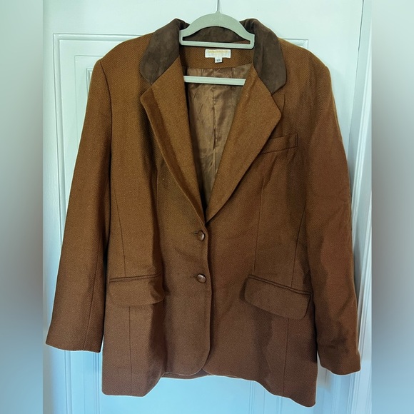 Brooks Brothers Women’s Wool Blazer Size 12 Brown Equestrian Preppy Vintage - Picture 2 of 8